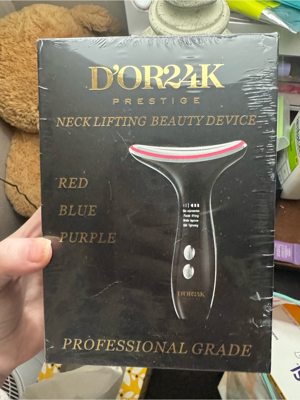 D'Or Skincare Neck Lifting Beauty Device - Black with Red Accent